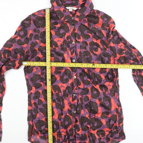 Boden Women's Multicoloured Animal Print Button-Up Shirt UK 10