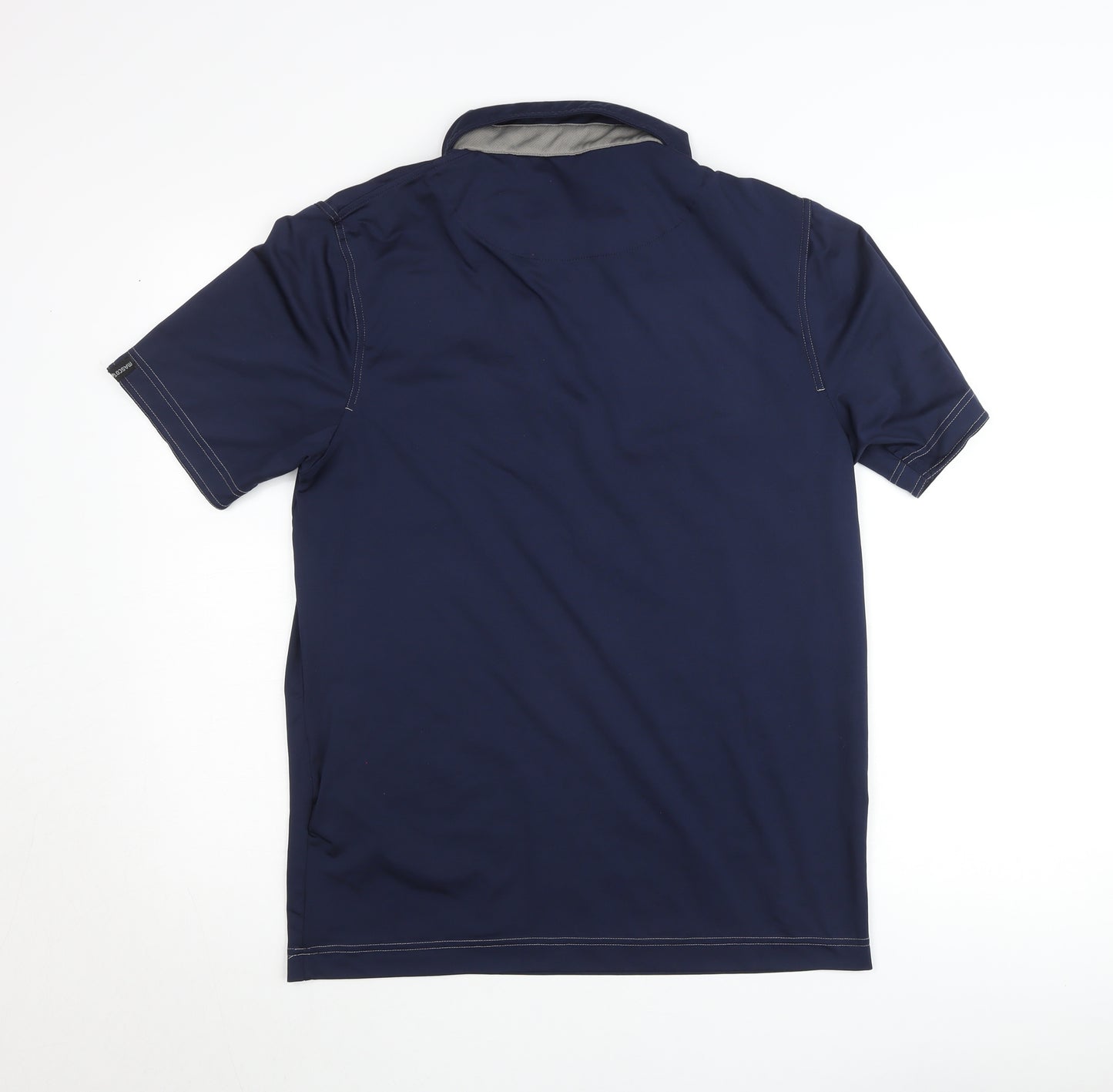 Mascot Men's Blue Workwear Polo Shirt Size M 1/4 Zip Collared Polyester