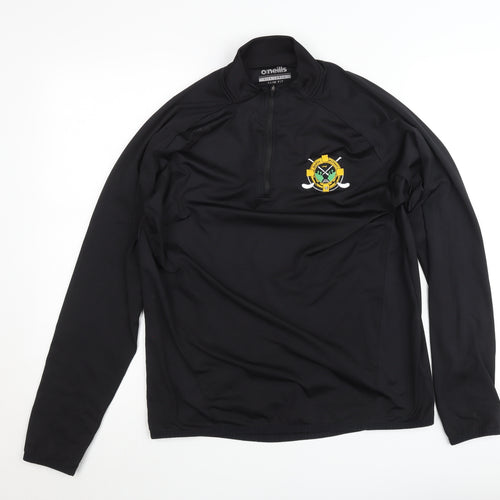 O'Neills Men's Black Slim Fit 1/4 Zip Sports Sweatshirt Size L