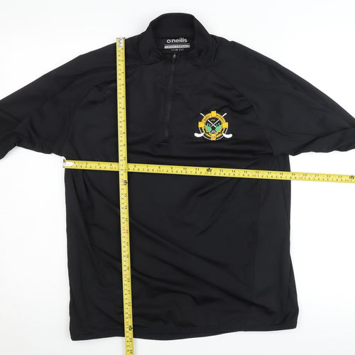 O'Neills Men's Black Slim Fit 1/4 Zip Sports Sweatshirt Size L