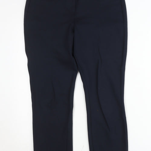 Dunnes Womens Navy Size 12 Straight Leg Stretch Work Trousers