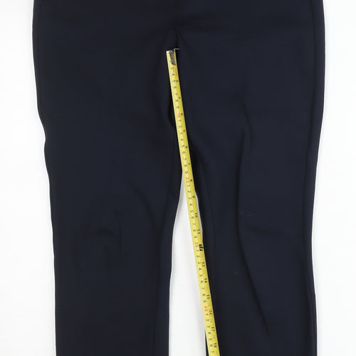 Dunnes Womens Navy Size 12 Straight Leg Stretch Work Trousers