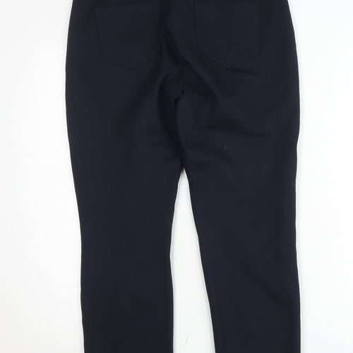 Dunnes Womens Navy Size 12 Straight Leg Stretch Work Trousers