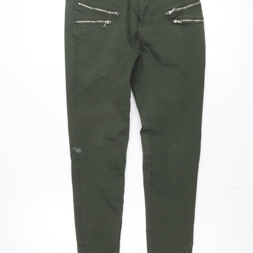 Freequent Women's Green Skinny Zip Jeggings Size M