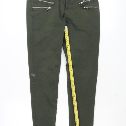 Freequent Women's Green Skinny Zip Jeggings Size M