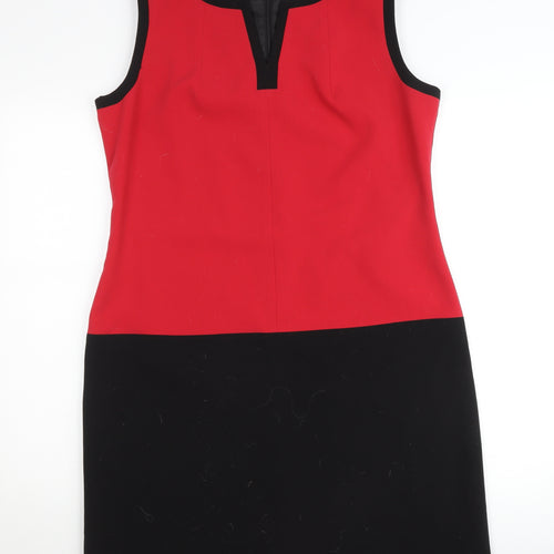 Gallery Women’s Red Black Colourblock Sheath Dress UK 16
