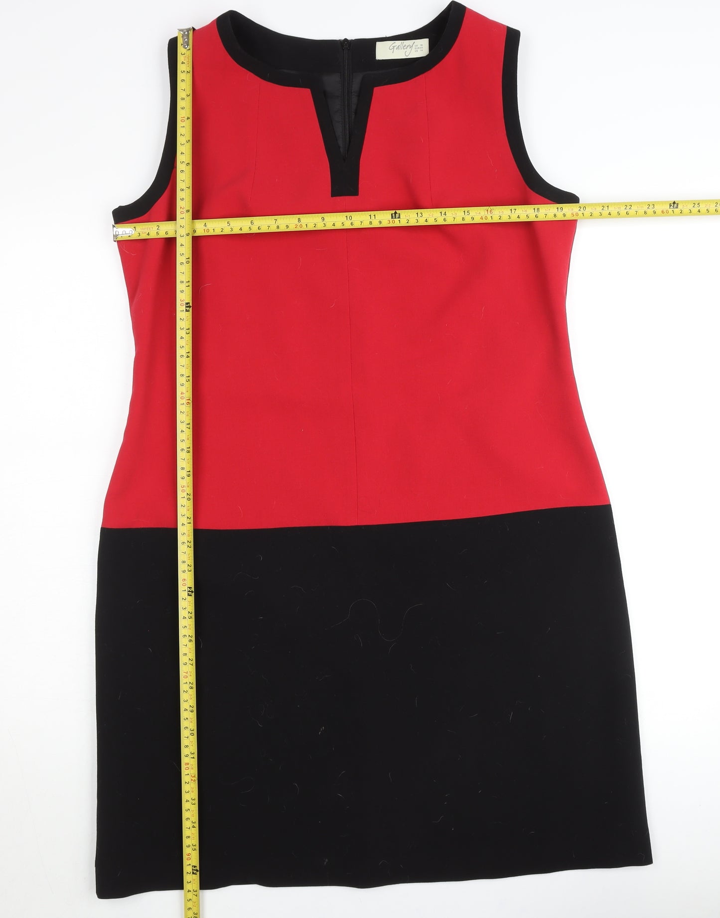 Gallery Women’s Red Black Colourblock Sheath Dress UK 16
