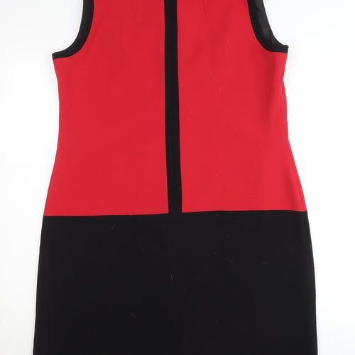 Gallery Women’s Red Black Colourblock Sheath Dress UK 16