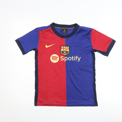 SaoViet Sport Boys Blue Red Barcelona Football Shirt Size 11 Short Sleeve Polyester
