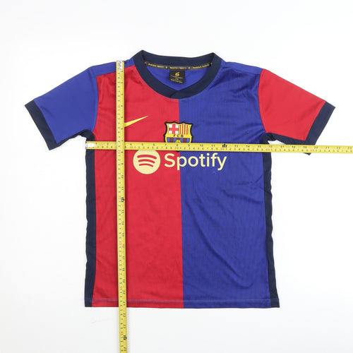SaoViet Sport Boys Blue Red Barcelona Football Shirt Size 11 Short Sleeve Polyester