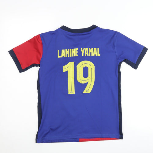SaoViet Sport Boys Blue Red Barcelona Football Shirt Size 11 Short Sleeve Polyester