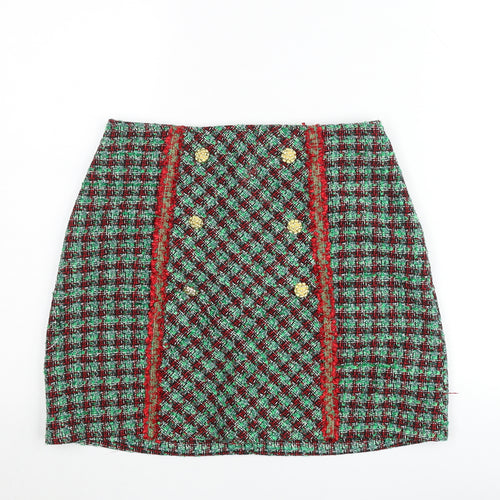 Savida Women's Multicoloured Tweed Short Pencil Skirt Size S