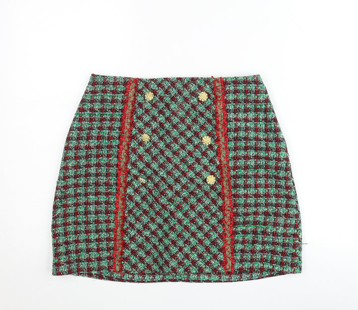 Savida Women's Multicoloured Tweed Short Pencil Skirt Size S