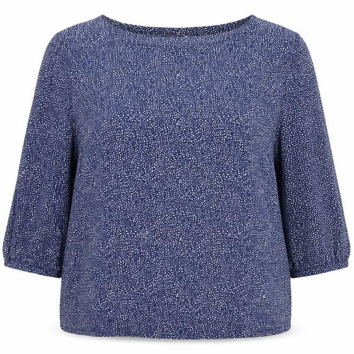 H&M Women Blue Polka Dot 3/4 Sleeve Viscose Blouse Size 8
