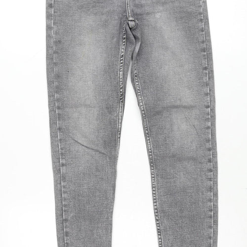 Bershka Women's Grey Super High Waist Skinny Jeans Size 8 Slim Fit