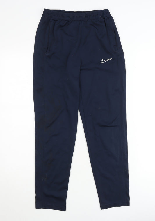 Nike Boys Blue XL Dri-Fit Jogger Trousers 158-170cm Elastic Waist Sportswear