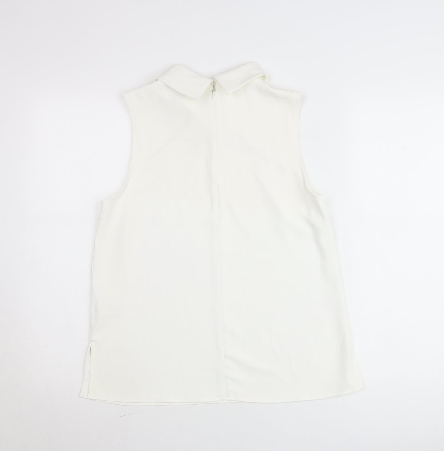 H&M Women’s White Mock Neck Sleeveless Blouse Size 10