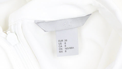 H&M Women’s White Mock Neck Sleeveless Blouse Size 10