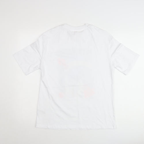 Savida Women White Sequin Mykonos Print T-Shirt XS