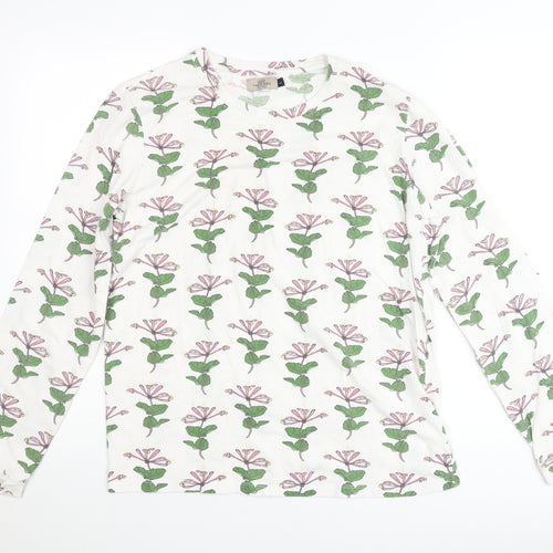 Their Nibs Womens White Floral Cotton Long Sleeve T-Shirt Size L