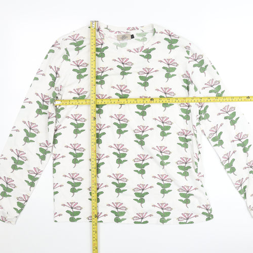 Their Nibs Womens White Floral Cotton Long Sleeve T-Shirt Size L