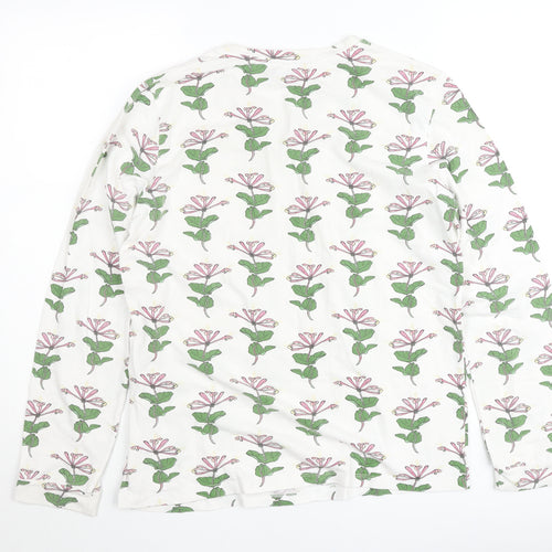 Their Nibs Womens White Floral Cotton Long Sleeve T-Shirt Size L