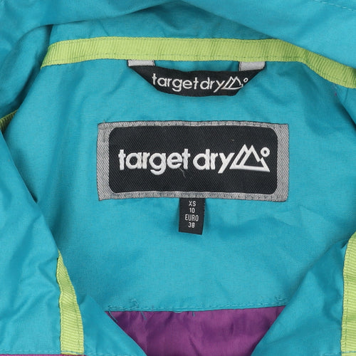 Target Dry Women's Blue XS Hooded Waterproof Rain Coat