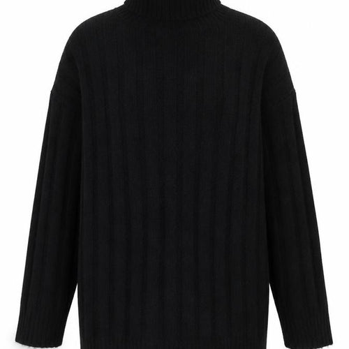 Boohoo Women’s Black Roll Neck Ribbed Knit Jumper Size S