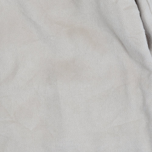 DIVIDED Women Beige Fleece Button Jacket Size S Casual Mid-Length