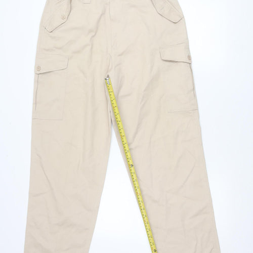 JASPA Women’s Beige Cargo Trousers Size 32 Regular Fit