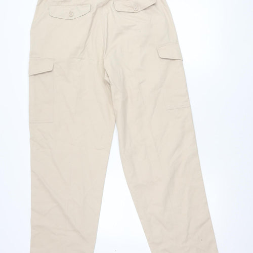 JASPA Women’s Beige Cargo Trousers Size 32 Regular Fit