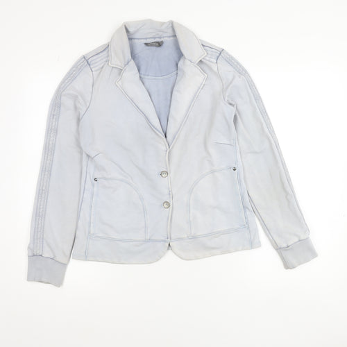 Geisha Women's Blue Cotton Stretch Blazer Jacket Size 12