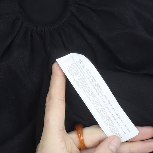 Zara Women Black M Strapless Mini Cut Out Dress
