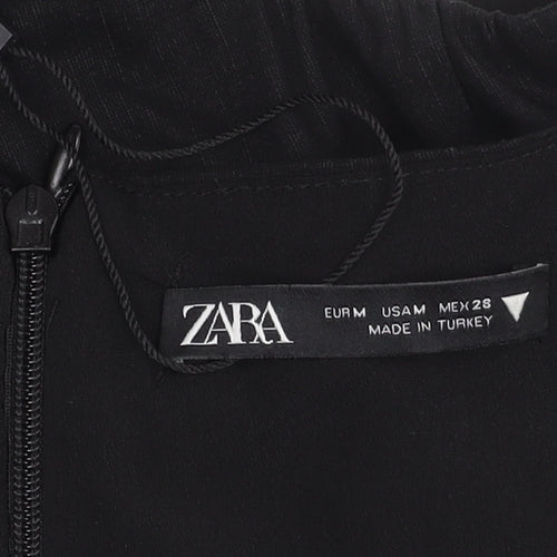 Zara Women Black M Strapless Mini Cut Out Dress