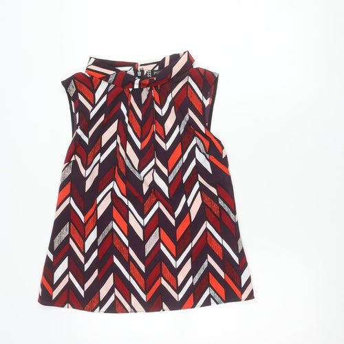 Principles by Ben de Lisi Womens Multicoloured Geometric Zip Blouse Size 12