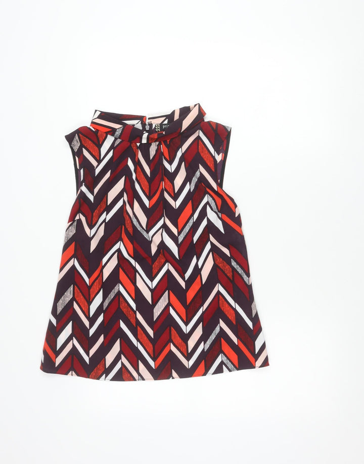 Principles by Ben de Lisi Womens Multicoloured Geometric Zip Blouse Size 12