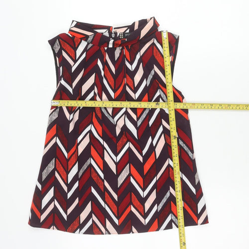Principles by Ben de Lisi Womens Multicoloured Geometric Zip Blouse Size 12