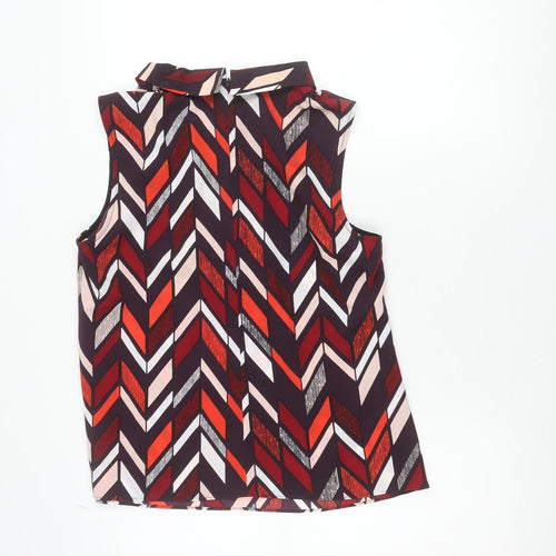 Principles by Ben de Lisi Womens Multicoloured Geometric Zip Blouse Size 12