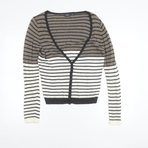 Mexx Women’s Multicoloured Striped V-Neck Wool Blend Cardigan M