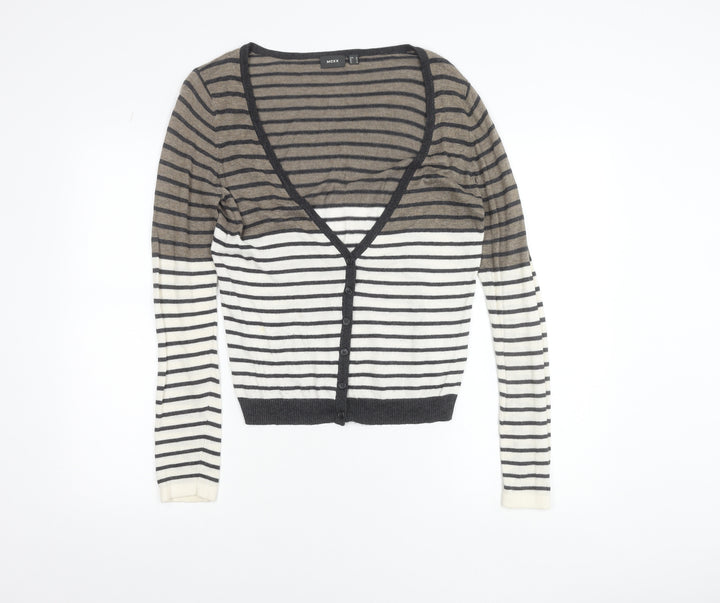 Mexx Women’s Multicoloured Striped V-Neck Wool Blend Cardigan M