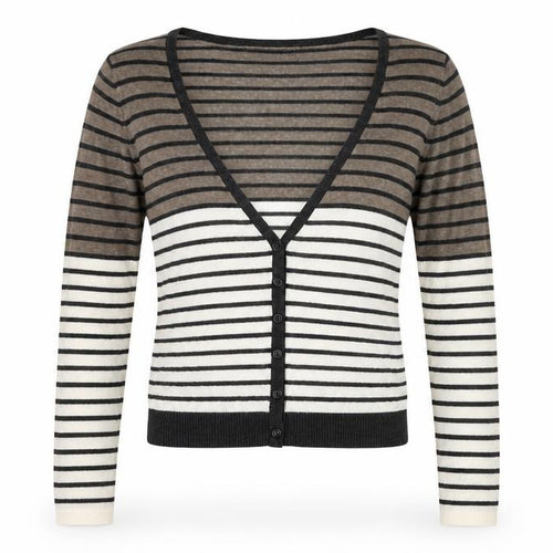 Mexx Women’s Multicoloured Striped V-Neck Wool Blend Cardigan M