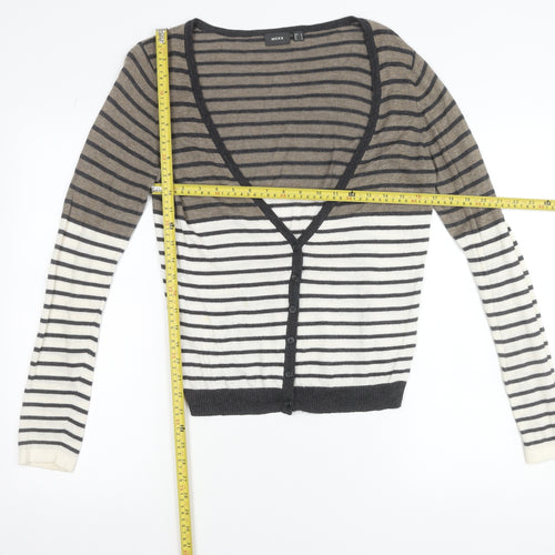 Mexx Women’s Multicoloured Striped V-Neck Wool Blend Cardigan M