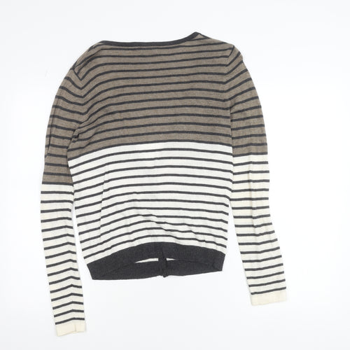Mexx Women’s Multicoloured Striped V-Neck Wool Blend Cardigan M