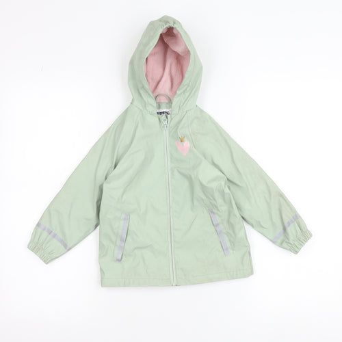 Lupilu Girls Green Hooded Rain Coat 2-4 Years Lined Waterproof Jacket