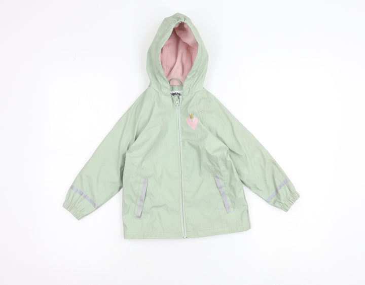 Lupilu Girls Green Hooded Rain Coat 2-4 Years Lined Waterproof Jacket