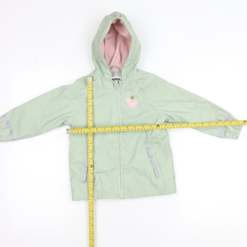 Lupilu Girls Green Hooded Rain Coat 2-4 Years Lined Waterproof Jacket