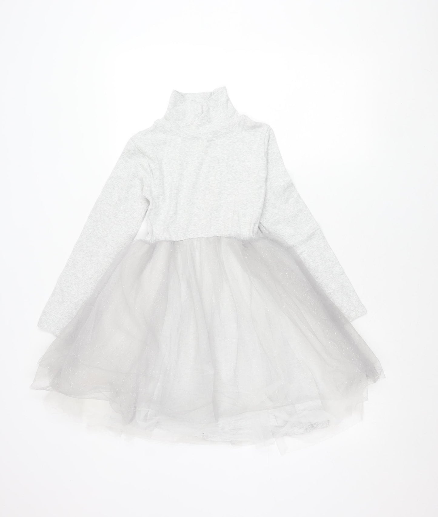 Leigh Tucker Willow Teens Grey A-Line Party Dress Size 6 Long Sleeve