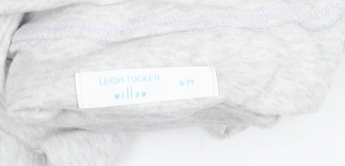 Leigh Tucker Willow Teens Grey A-Line Party Dress Size 6 Long Sleeve