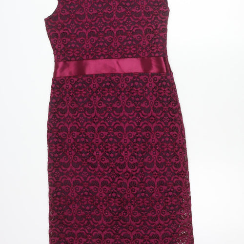 Joe Browns Women’s Purple Lace Sheath Dress Size 10 Knee Length