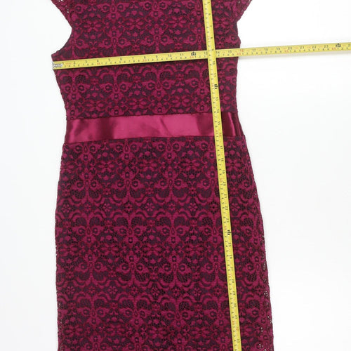 Joe Browns Women’s Purple Lace Sheath Dress Size 10 Knee Length